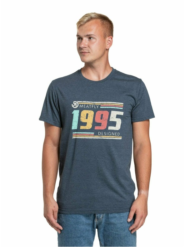 Meatfly Meatfly Herren T-Shirt 1995 Navy Heather | Blau | Größe