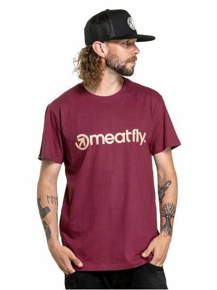 Meatfly Meatfly Herren T-Shirt MF Logo Dark Wine | Rot | Größe