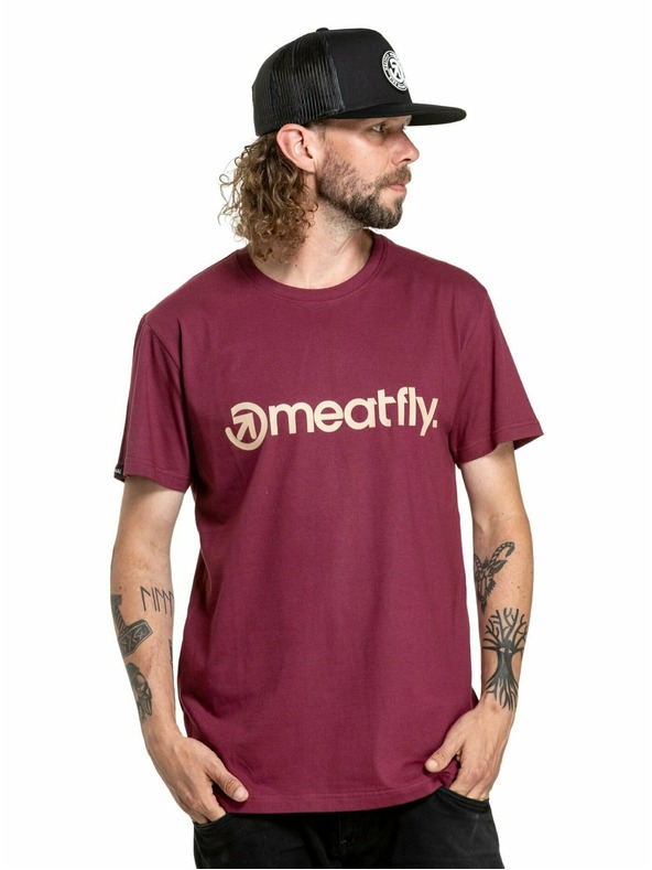 Meatfly Meatfly Herren T-Shirt MF Logo Dark Wine | Rot | Größe