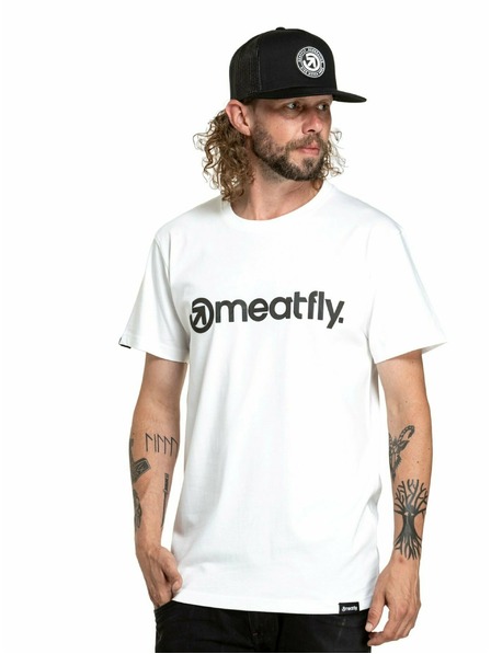 Meatfly Meatfly Herren T-Shirt Joe Weiß/Schwarz | Schwarz | Größe S | 100% Baumwolle