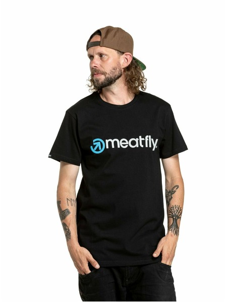 Meatfly Meatfly Herren T-Shirt Joe Grau/Schwarz | Schwarz | Größe S | 100% Baumwolle