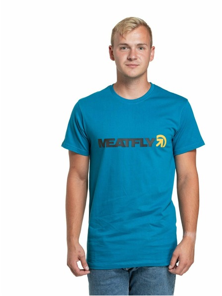 Meatfly Meatfly Herren T-Shirt Logex Funky Blue | Blau | Größe S | 100% Baumwolle
