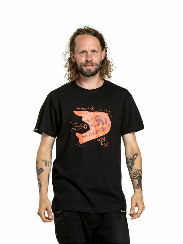 Meatfly Meatfly Herren T-Shirt Fullface Schwarz | Schwarz | Größe
