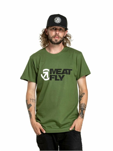 Meatfly Meatfly Herren T-Shirt Revital Olive | Grün | Größe