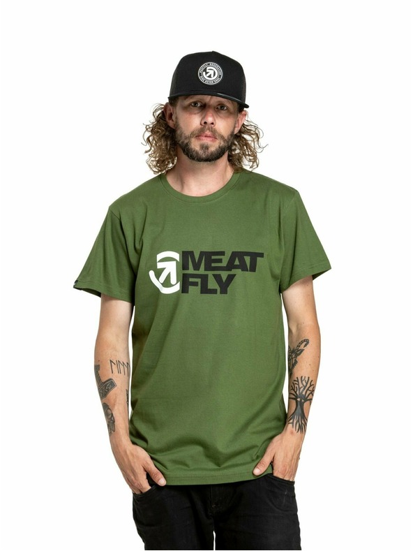 Meatfly Meatfly Herren T-Shirt Revital Olive | Grün | Größe