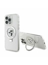 Karl Lagerfeld Karl Lagerfeld Ringstand Karl and Choupette MagSafe Rückseite Hülle für iPhone 16 Pro Weiß