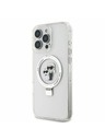 Karl Lagerfeld Karl Lagerfeld Ringstand Karl and Choupette MagSafe Rückseite Hülle für iPhone 16 Pro Weiß