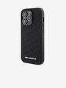 Karl Lagerfeld Karl Lagerfeld PU Gestepptes Muster Rückseite Hülle für iPhone 15 Pro Schwarz