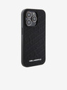 Karl Lagerfeld Karl Lagerfeld PU Gestepptes Muster Rückseite Hülle für iPhone 15 Pro Schwarz