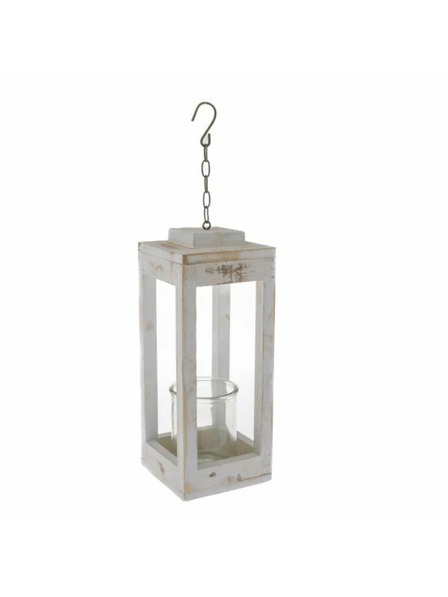 Casa de Engel Kerzenhalter aus Holz mit Glas, weiß, 0/8