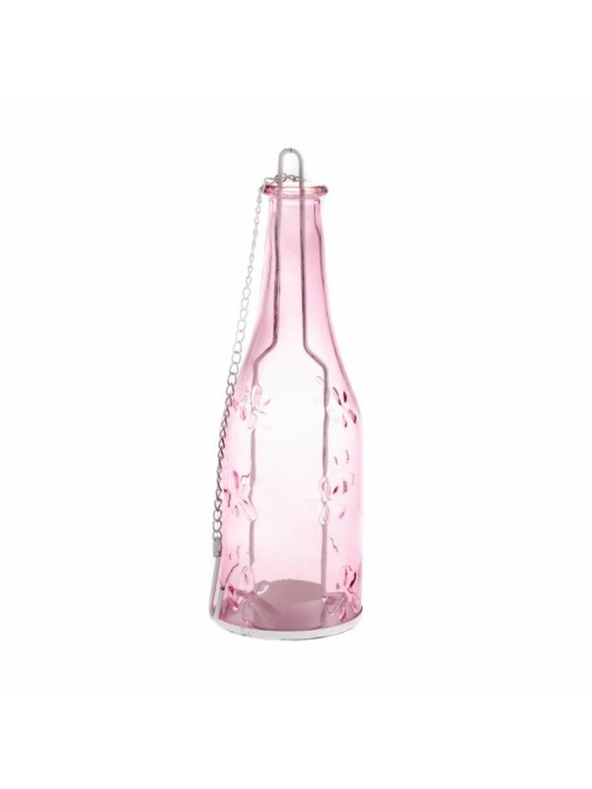 Casa de Engel Hängender Glas-Kerzenhalter - lila - Flaschenform, 0/24