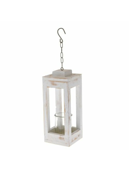 Casa de Engel Kerzenhalter aus Holz mit Glas, weiß, 0/12