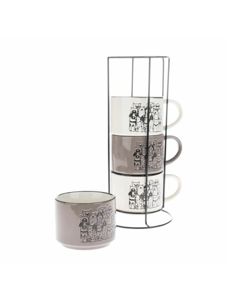 Casa de Engel Keramiktassen im Metallständer, 4x300ml, 1/9