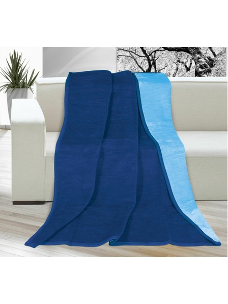 Bellatex Einfarbige Decke 150x200cm dunkelblau / hellblau