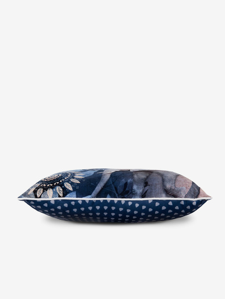 Hip Bedding 48 x 48 cm - Blau gemustertes Wendekissen mit Hip Bedding Bjirke Füllung