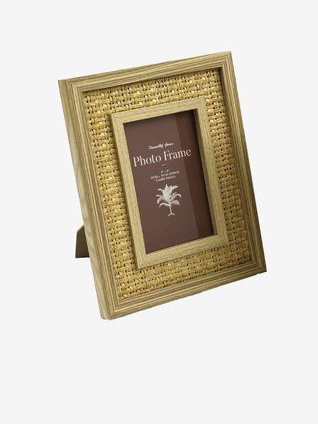 SIFCON Fotorahmen aus Holz mit braunem Rattan 10x15 SIFCON