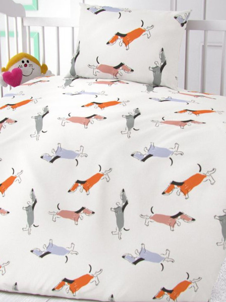 Kvalitex Baumwollbettwäsche für Kinderbetten Doggy