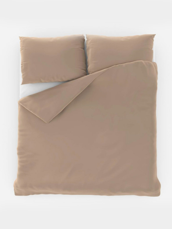 Kvalitex Französisches einfarbiges Baumwoll-Bettwäsche 240x200, 70x90cm beige