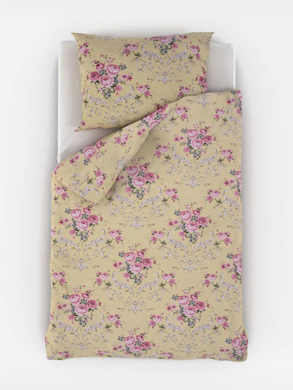 Kvalitex Französische Baumwollbettwäsche PROVENCE COLLECTION 240x200, 70x90cm CLER gelb