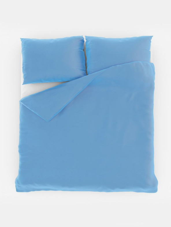 Kvalitex Französische Baumwollbettwäsche uni 200x200, 70x90cm blau