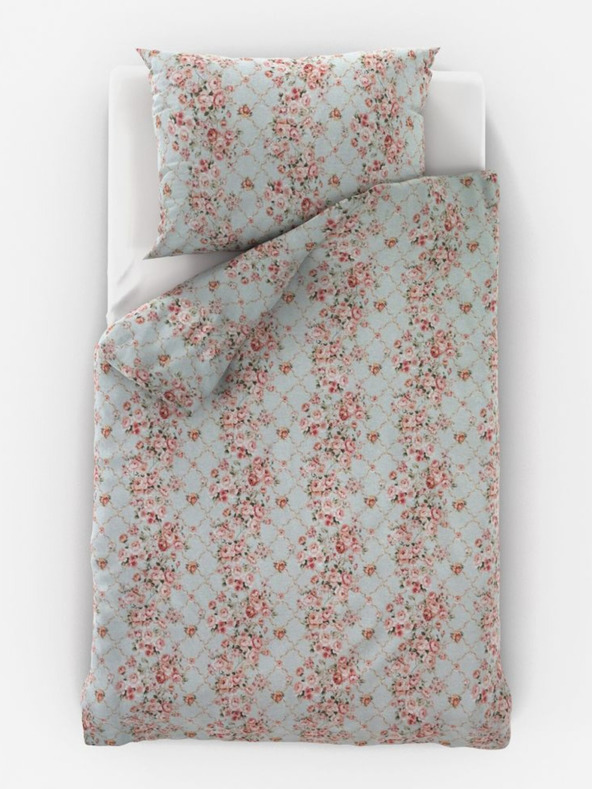 Kvalitex Baumwollbettwäsche Provence Collection 140x200, 70x90cm Rosalie grün Qualitex