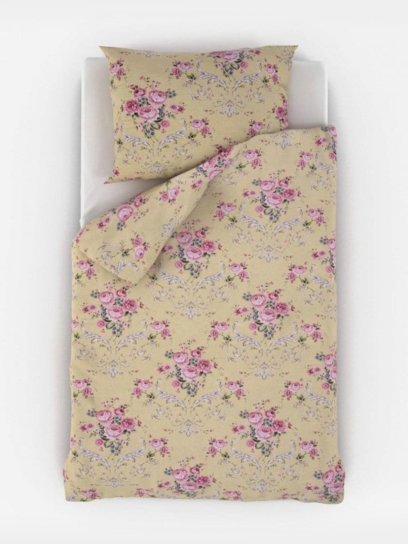 Kvalitex Französische Baumwollbettwäsche PROVENCE COLLECTION 220x200, 70x90cm CLER gelb