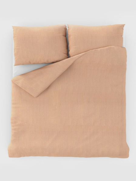 Kvalitex Französisches Krepp-Bettwäsche-Set 220x200, 70x90cm lachs Qualitex