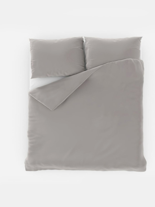 Kvalitex Satin-Französisches Bettwäsche-Set LUXURY COLLECTION 1+2, 240x200, 70x90cm hellgrau