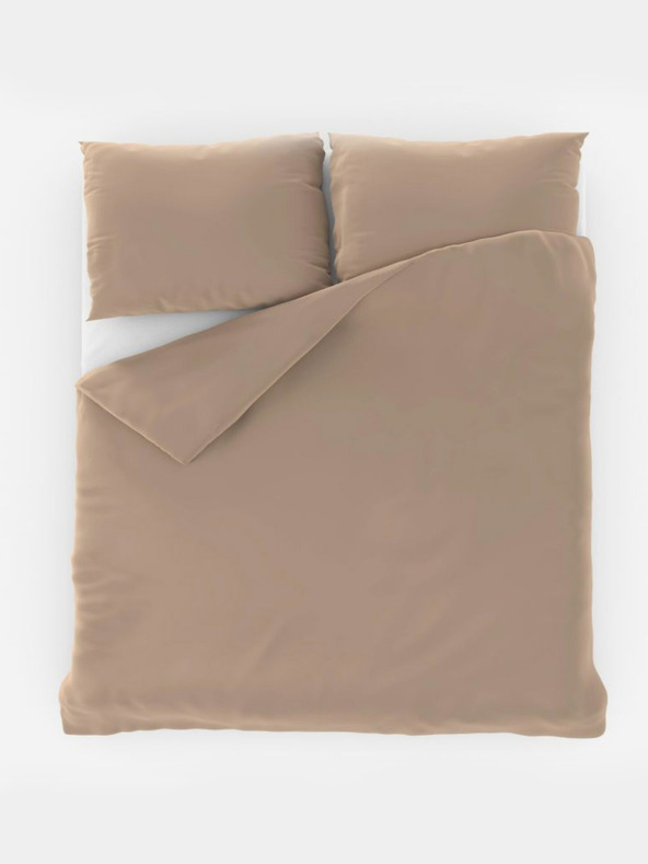 Kvalitex Einfarbiges Baumwoll-Bettwäsche-Set 140x200, 70x90cm beige Kvalitex