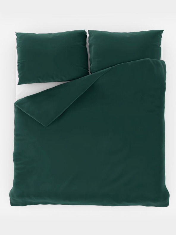 Kvalitex LUXURY COLLECTION 1+2 satinierte französische Bettwäsche, 240x200, 70x90cm dunkelgrün