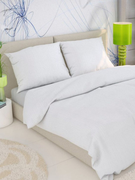 Kvalitex Französische Krepp-Bettwäsche 240x200, 70x90cm weiß Kvalitex