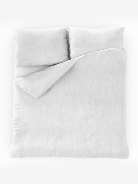 Kvalitex Französische Krepp-Bettwäsche 240x200, 70x90cm weiß Kvalitex