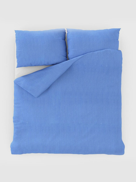 Kvalitex Klassische Krepp-Bettwäsche 140x200, 70x90cm blau Kvalitex