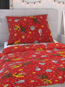 Kvalitex Weihnachtsbettwäsche 140x200, 70x90cm SNOWFLIES rot