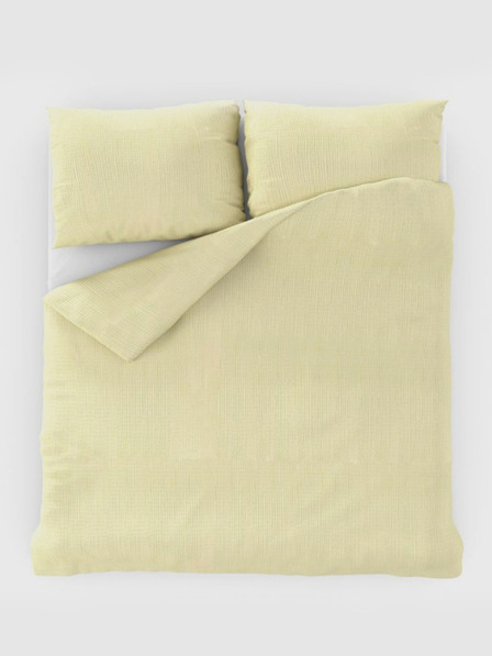 Kvalitex Klassisches Creppe-Bettwäsche-Set 140x200, 70x90cm Cremeweiß Qualitex