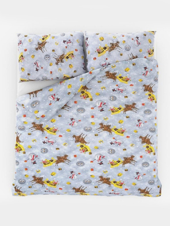 Kvalitex Weihnachtsbettwäsche 140x200, 70x90cm SNOWFLIES grau