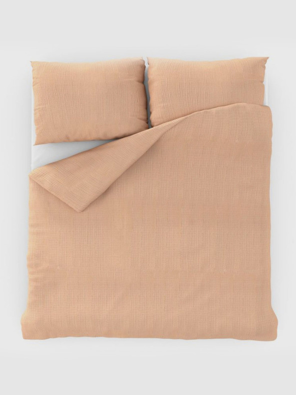 Kvalitex Klassisches Creppe-Bettwäsche-Set 140x200, 70x90cm Lachs Qualitex