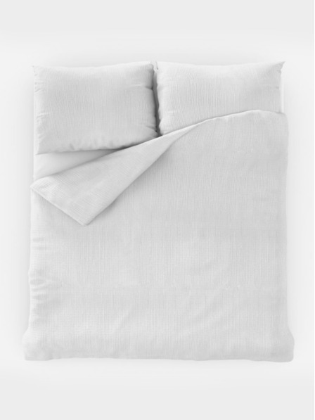 Kvalitex Klassisches Creppe-Bettwäsche-Set 140x200, 70x90cm Weiß Qualitex