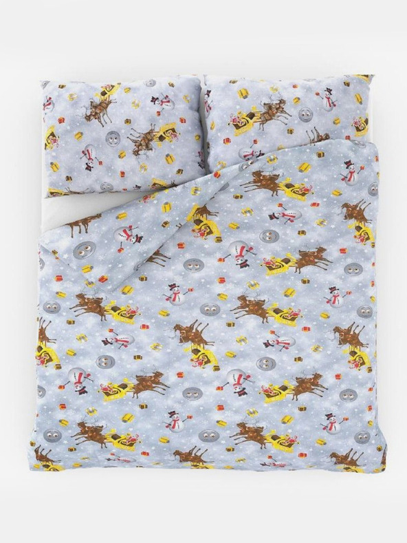 Kvalitex Weihnachtsbettwäsche 140x220, 70x90cm SNOWFLIES grau