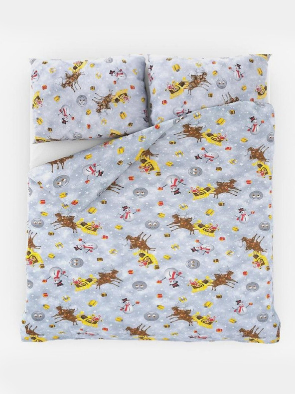 Kvalitex Weihnachtsbettwäsche 220x200, 70x90cm SNOWFLIES grau