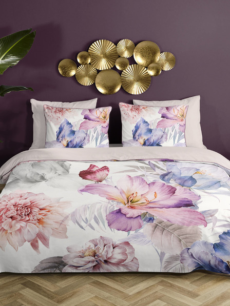Descanso Satin-Bettwäsche Descanso 140 x 220 cm in Rosa und Creme