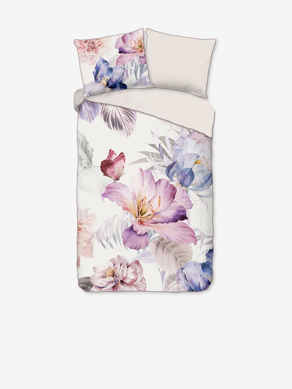 Descanso Satin-Bettwäsche Descanso 140 x 220 cm in Rosa und Creme