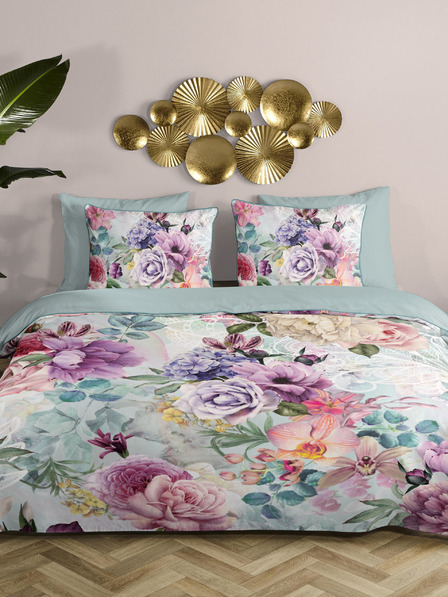 Descanso Satin-Bettwäsche Descanso 140 x 220 cm, rosa und grün