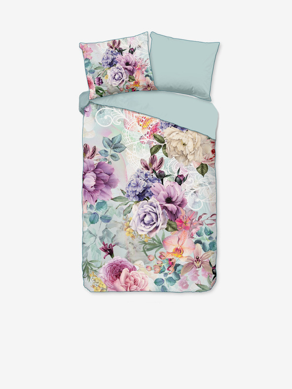 Descanso Satin-Bettwäsche Descanso 140 x 220 cm, rosa und grün
