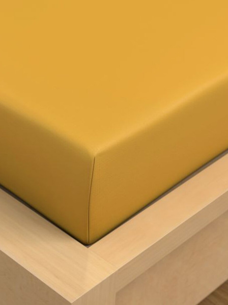 Kvalitex Baumwoll-Spannbettlaken 90x200cm gelb Kvalitex