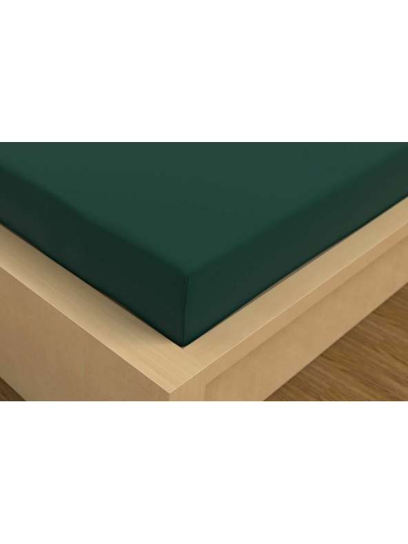 Kvalitex Satin-Spannbettlaken Luxury Collection 200x200cm dunkelgrün Kvalitex