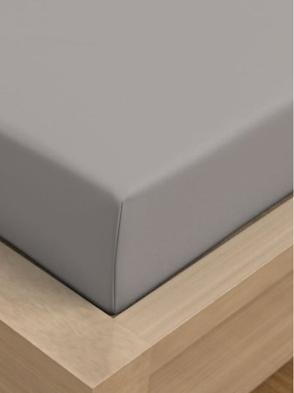 Kvalitex Satin-Spannbettlaken Luxury Collection 200x200cm hellgrau Qualitex