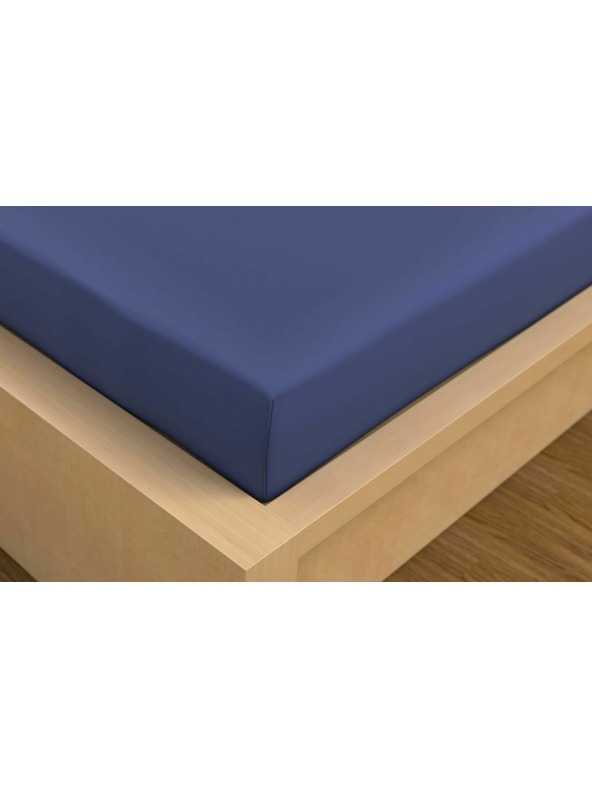 Kvalitex Satin-Spannbettlaken Luxury Collection 220x200cm dunkelblau Qualitex