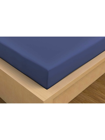 Kvalitex Satin-Spannbettlaken Luxury Collection 220x200cm dunkelblau Qualitex
