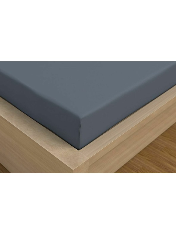 Kvalitex Satin-Spannbettlaken Luxury Collection 200x200cm dunkelgrau Qualitex